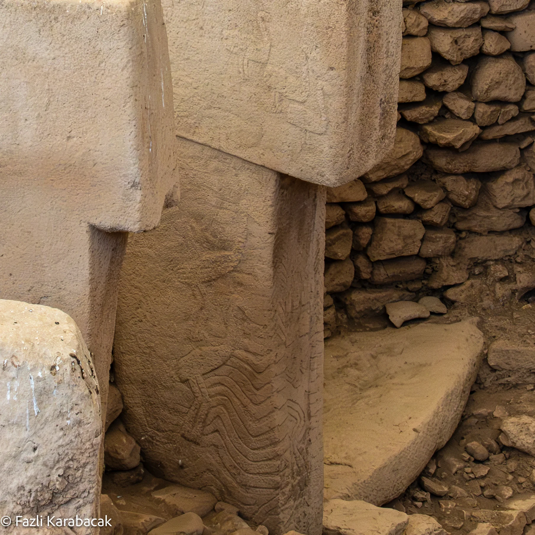 Snake relief carvings