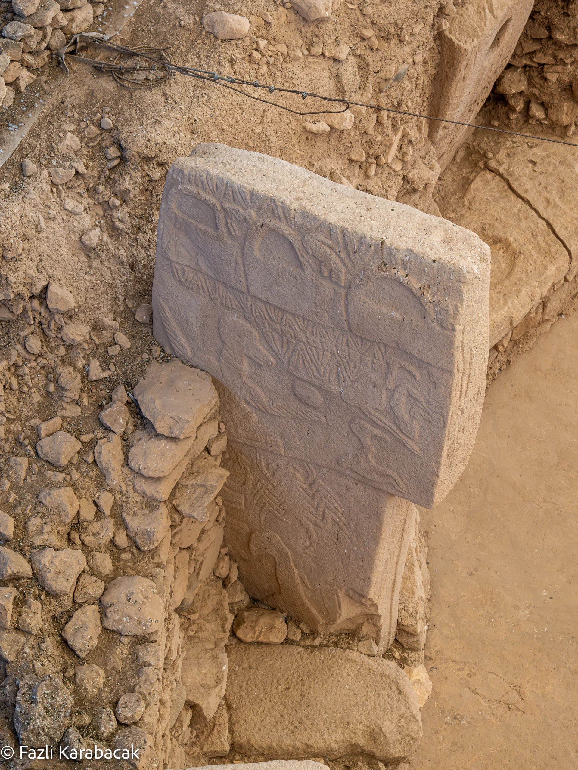 Pillar 43 — the Vulture Stone relief