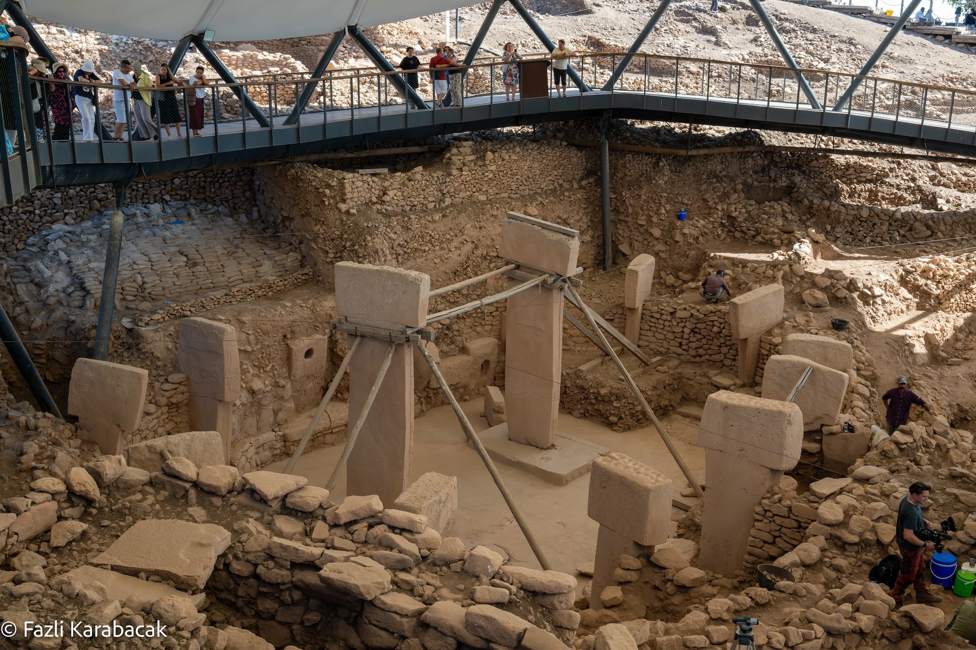 Monumental pillars at Göbekli Tepe — proof that organised Neolithic communities, not a lost civilisation, built the world's oldest sanctuary